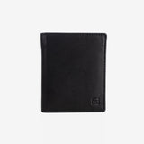 Natural leather wallet for men, black, ANTIC-NAPPA/LEATHER Series. 9x11cm. SKU:0001530020