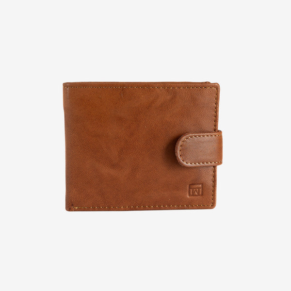 Natural leather wallet for men, leather color, ANTIC-NAPPA/LEATHER Series. DIMENSIONS:10.5x8.5 cm