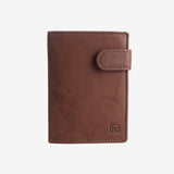 Natural leather wallet for men, brown, ANTIC-NAPPA/LEATHER Series. 9x12cm