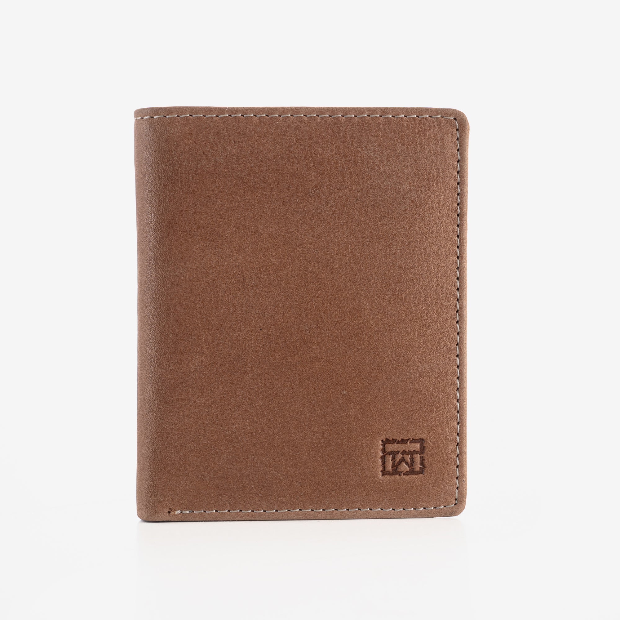 Billetero piel para hombre, color cuero, Serie 1977/LEATHER. 9x11 cm