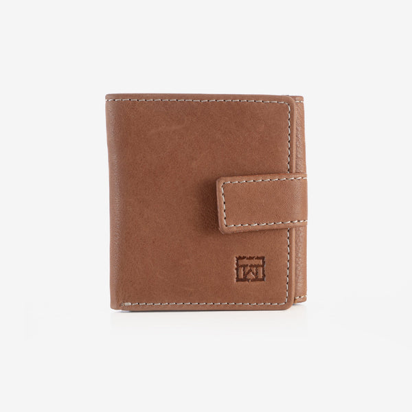 Mini Man's wallet, tan color, Collection 1977/LEATHER. 8x8.5 cm