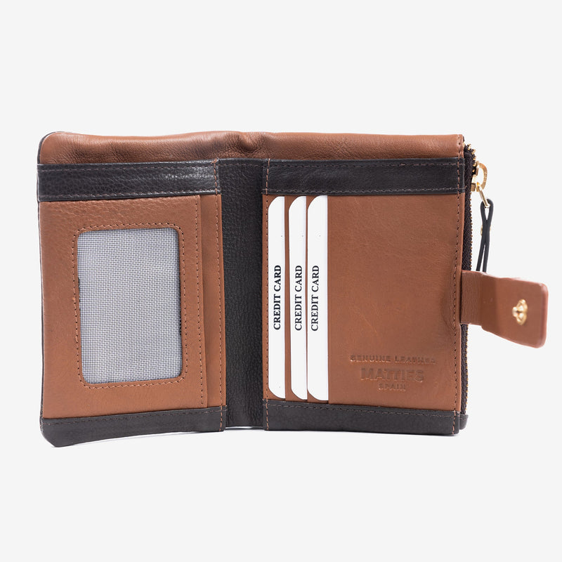 Billetero piel, color café, Colección Prince Leather