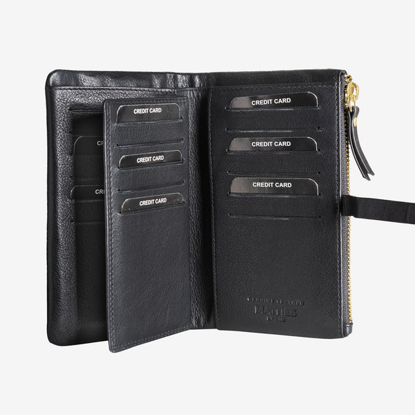 Black leather wallet, Valentino Leather Collection