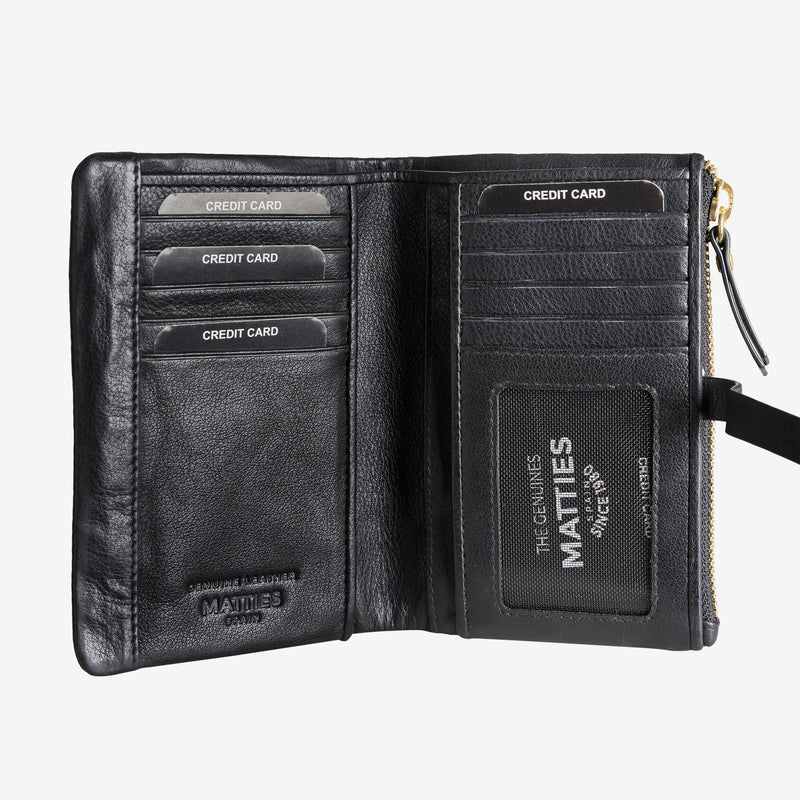 Billetero piel negro, Colección Valentino Leather