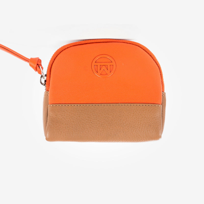 Orange leather coin purse, Collection Nappa Leather