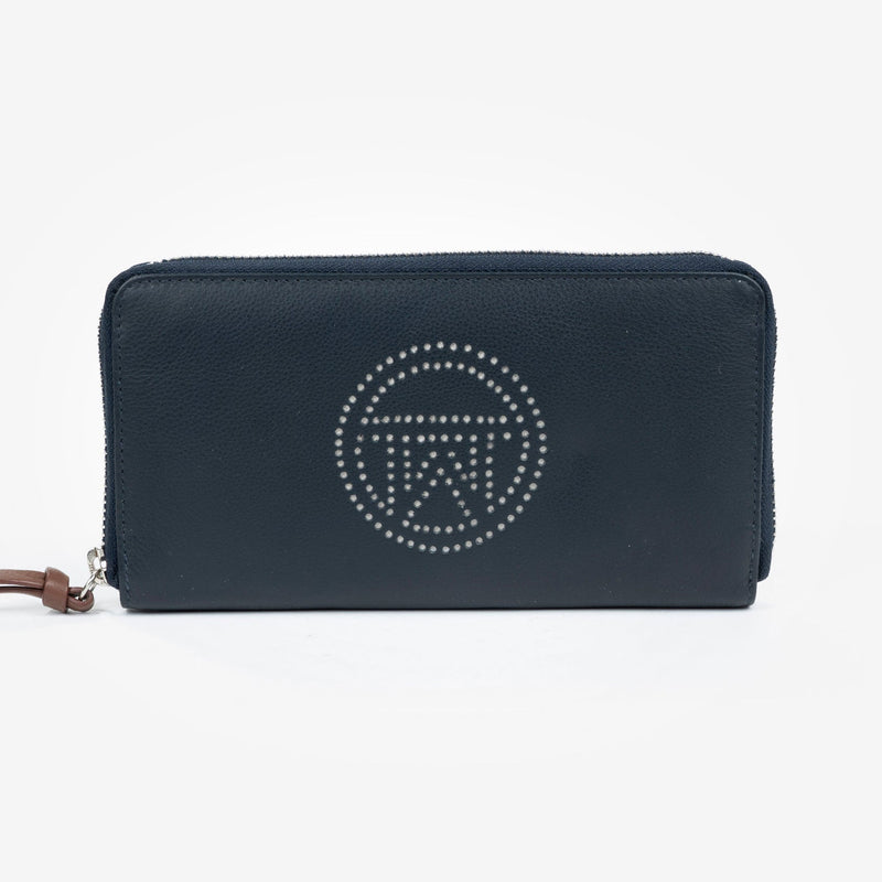 Leather wallet, blue color, Nappa Leather Collection