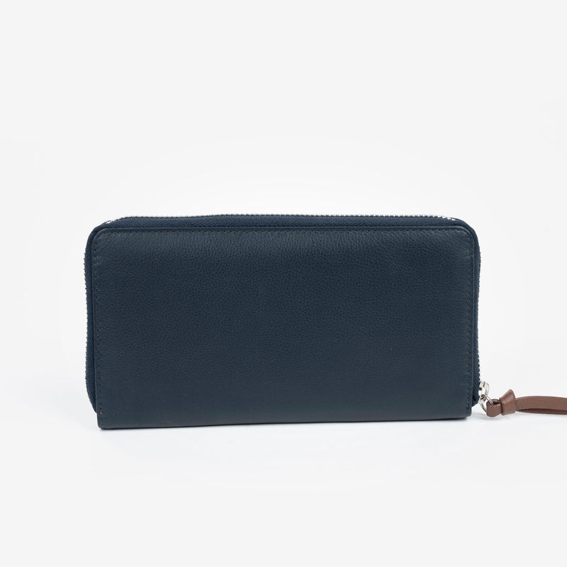 Leather wallet, blue color, Nappa Leather Collection