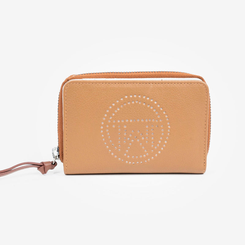 Billetero piel, color cuero, Colección Nappa Leather