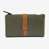 Woman's leather wallet, green color, Collection NAPPA/LEATHER. 10x17 cm