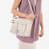 Cross body Bag, Off white Color, New Class collection. 29x22x12 cm