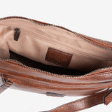 Bolso bandolera, color marrón, Serie New Classic. 28x21x11 cm