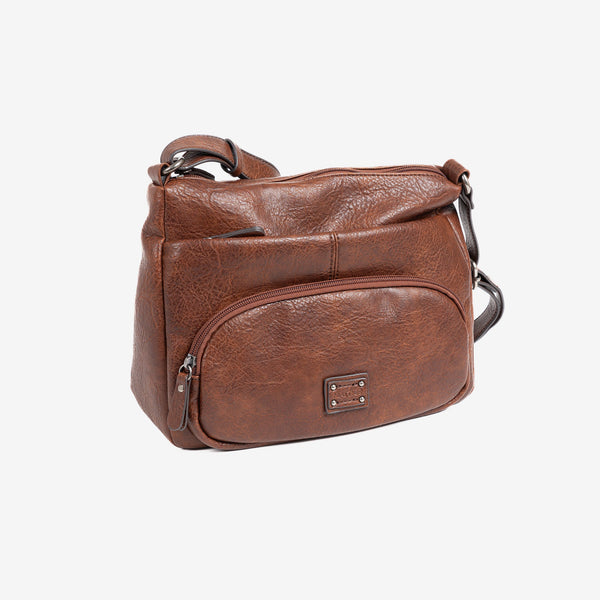 Cross body bag, brown color, Collection New Classic. 29x22x11 cm