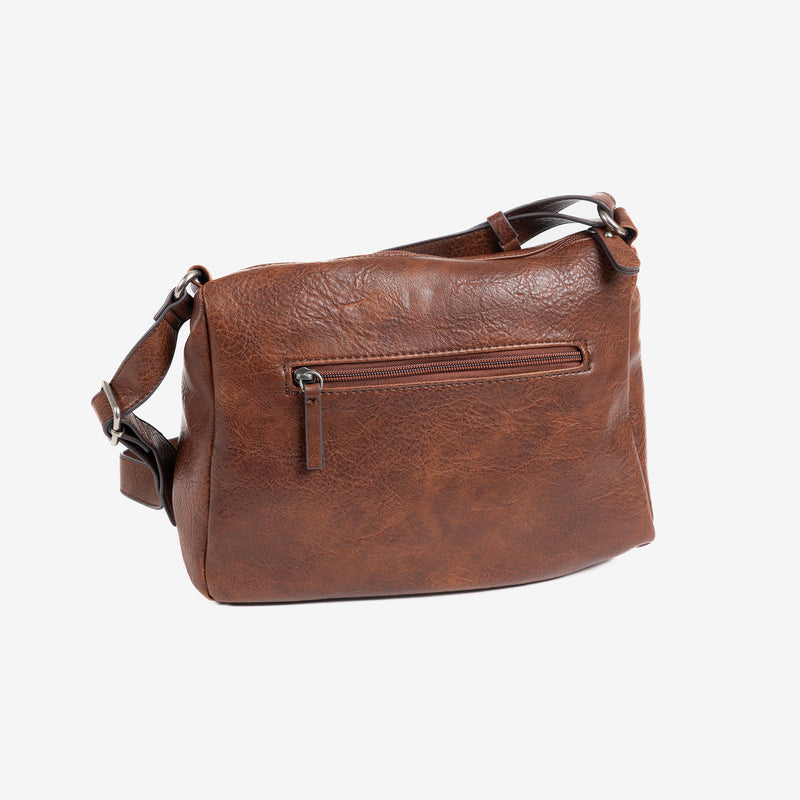 Cross body bag, brown color, Collection New Classic. 29x22x11 cm