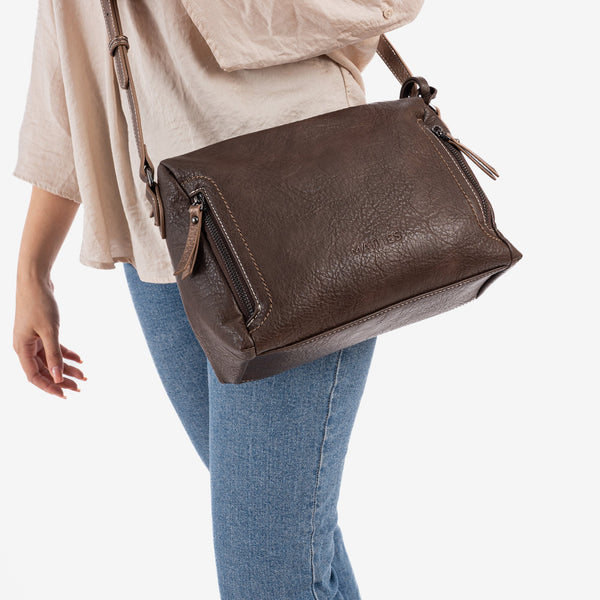 Shoulder bag, brown, Andratx Series. 26.5x19x11cm