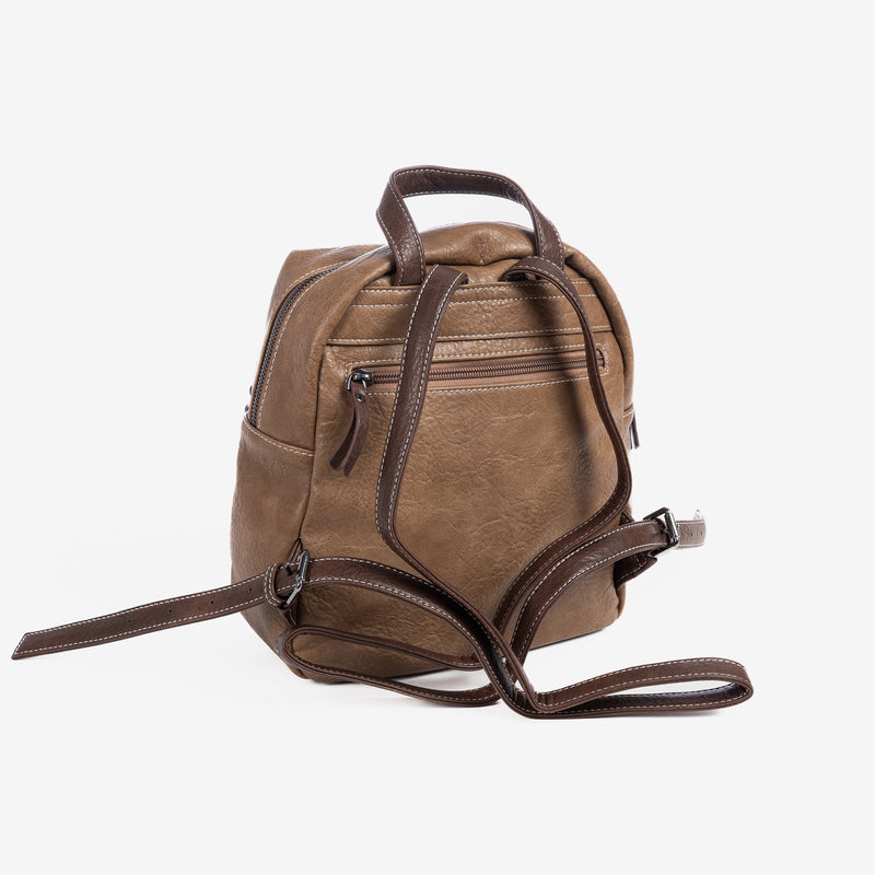 Backpack, taupe color, andratx series. 24x27x11cm
