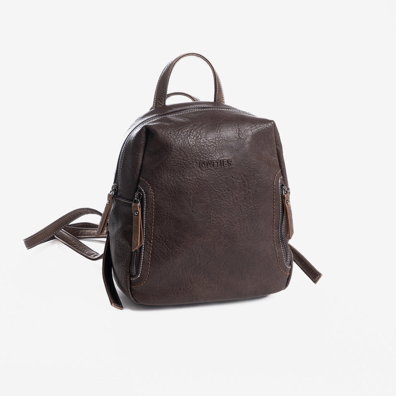 Backpack, brown, andratx series. 24x27x11cm