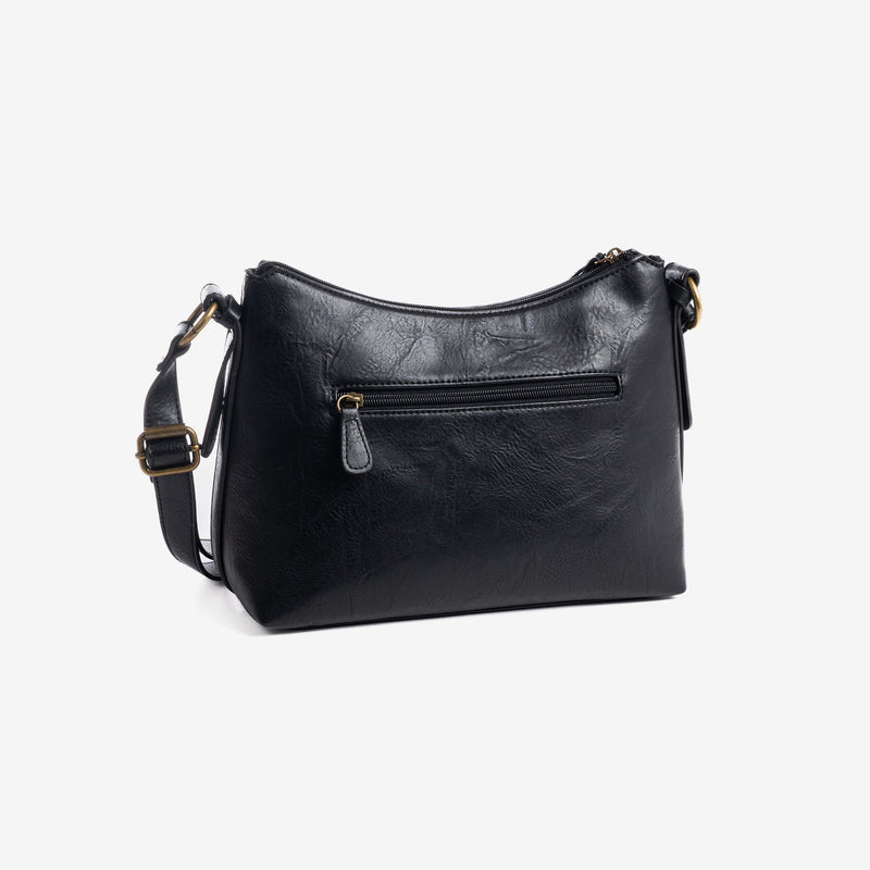 Shoulder bag, black, Malawi Series. 30x21x10cm