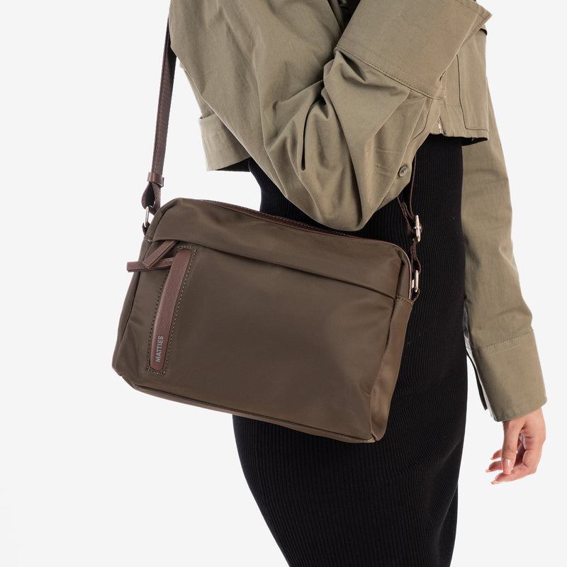 Shoulder bag, green, Tanganyika Series. 26x18x7cm