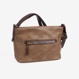 Shoulder bag, taupe color, Lunda Series. 32x22x15cm