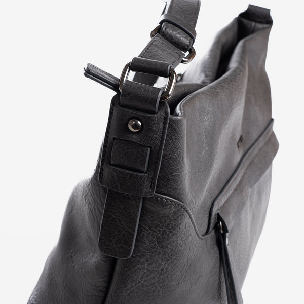 Shoulder bag, black, Lunda Series. 32x22x15cm
