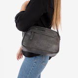 Shoulder bag, black, Lunda Series. 24x17x11cm