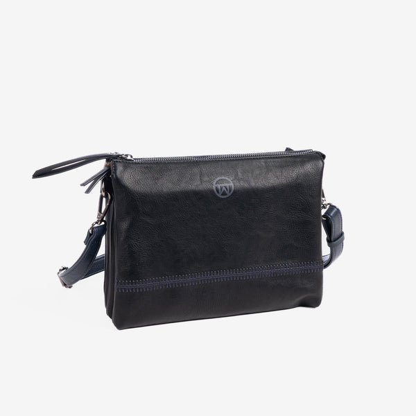 Shoulder bag, black, Magadi Series. 26.5x20x10cm