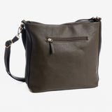 Shoulder bag with crossbody strap, green color, Victoria Series. 29x29x10.5cm