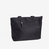 Bolso shopper con cremallera, color negro, Serie Nakuru. 37x30x14 cm