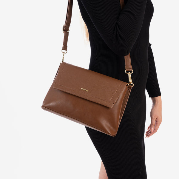 Shoulder bag, leather color, Aziza Series. 27x18x12cm