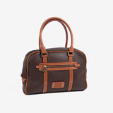 Handbag with shoulder strap, brown, Rose Series. 33x23x10cm