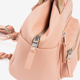 Women's backpack, salmon color, Ischia Series. 24x22.5x14cm