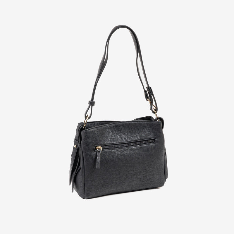 Shoulder bag, black, Gili series. 24x19x10.5cm