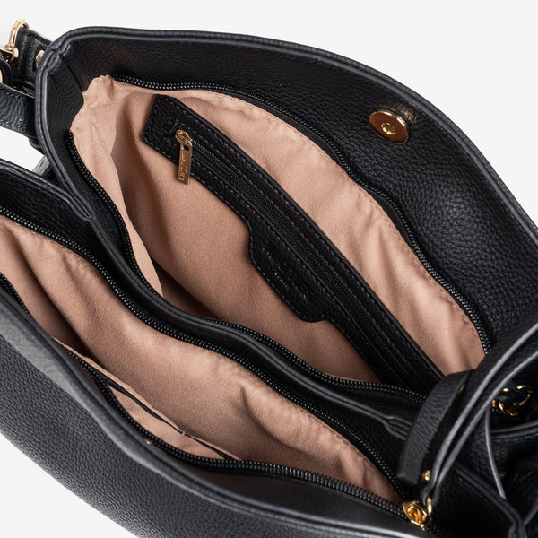 Shoulder bag, black colour, Collection gili. 29x22x12 cm