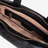 Handbag with shoulder strap, black colour, Collection dominica. 28.5x22x11 cm