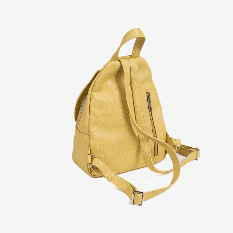 Woman's backpack, yellow color, Collection reunion. 24x30x12 cm