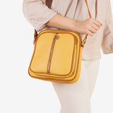 Shoulder bag for women, mustard color, Faroe Series. 23x22x10cm