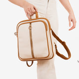 Women's backpack, beige color, Faroe series. 25x26.5x06cm
