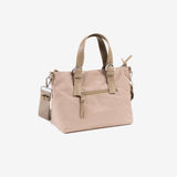 Handbag with shoulder strap, camel color, Paros Series. 29.5x20.5x14cm