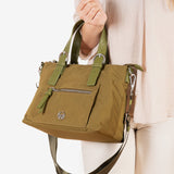 Handbag with shoulder strap, khaki color, Paros Series. 29.5x20.5x14cm