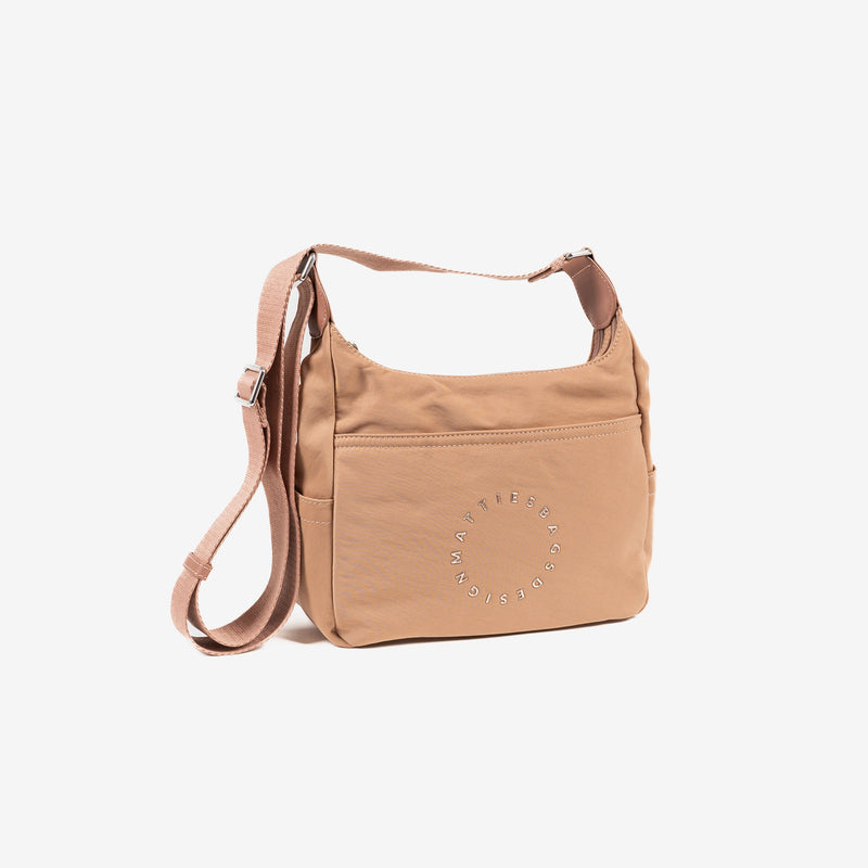 Shoulder bag for women, nude color, Deia Series. 26x20x10cm