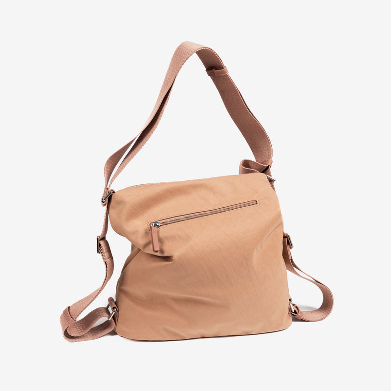 Shoulder bag and backpack, nude color, Collection deia. 30x32x10 cm