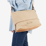 Shoulder bag, natural color, Holbox series. 29.5x25x15cm