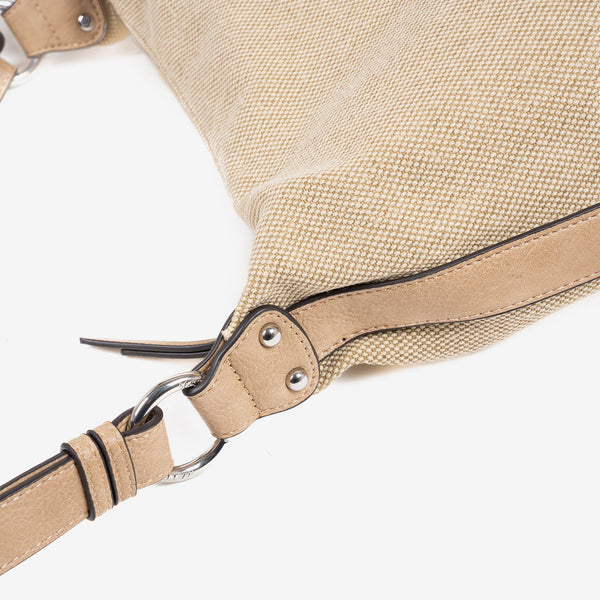 Shoulder bag for women, natural color, Holbox series. 32.5x29x12cm