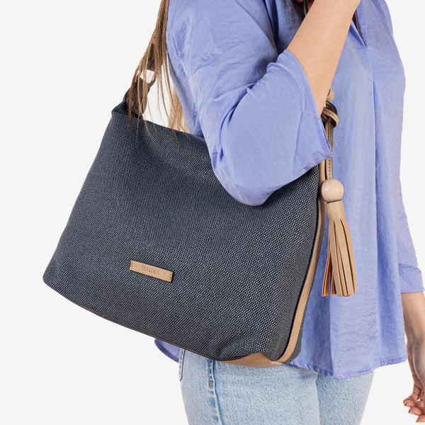 Shoulder bag for women, blue color, Holbox series. 32.5x29x12cm