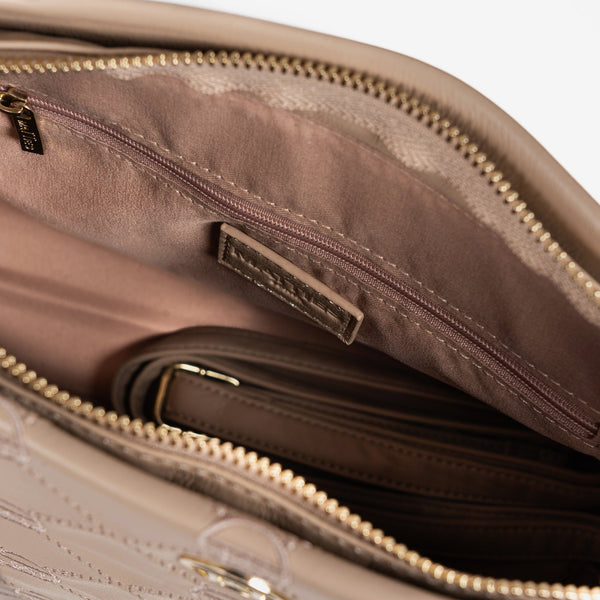 Shoulder bag, nude color, Collection egadas. 34x25x12 cm