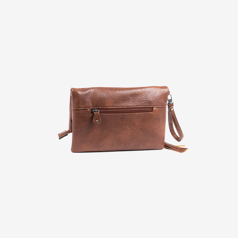 Hand bag, brown color, wallets collection