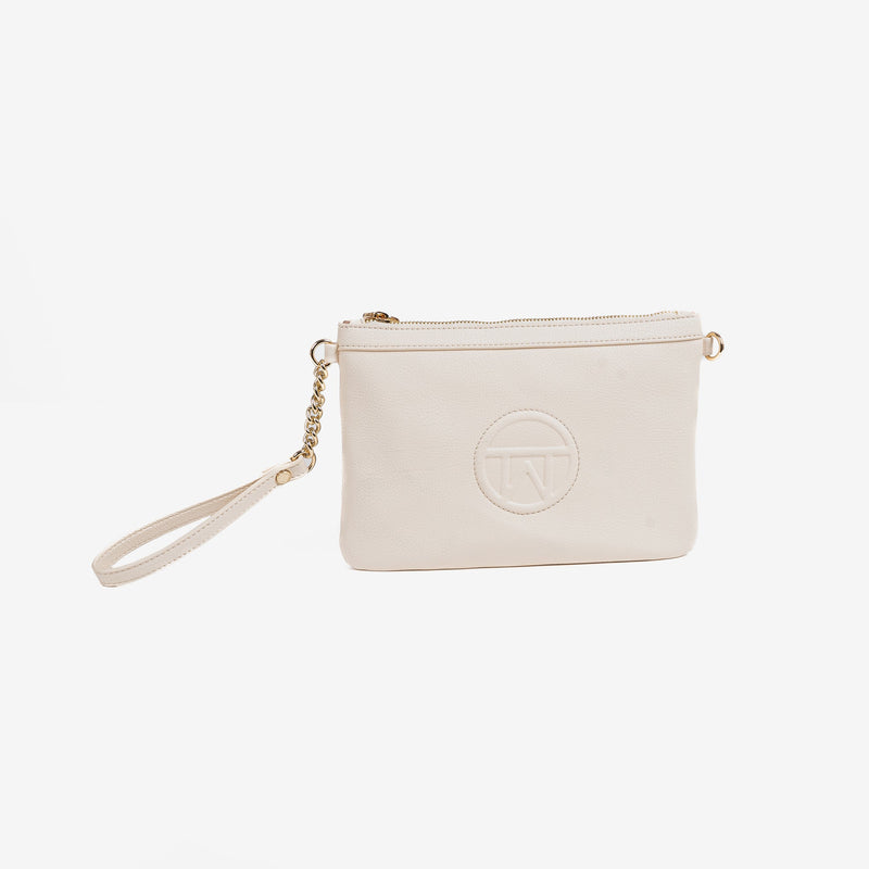 Handbag with shoulder strap, off white color, Collection carteras mano. 26x17 cm