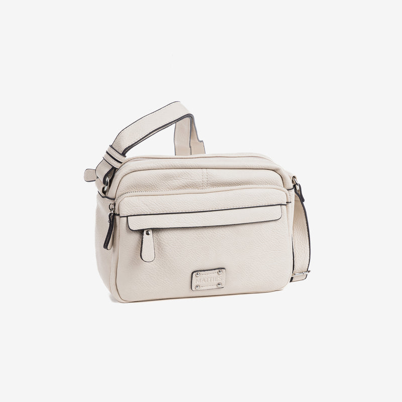 Cross body Bag, Off white Color, Classic Collection