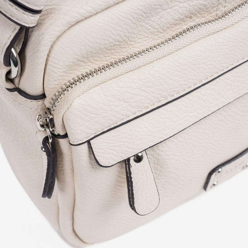 Cross body Bag, Off white Color, Classic Collection
