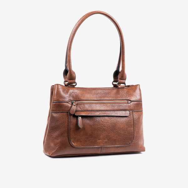 Shoulder bag, brown color, classic collection